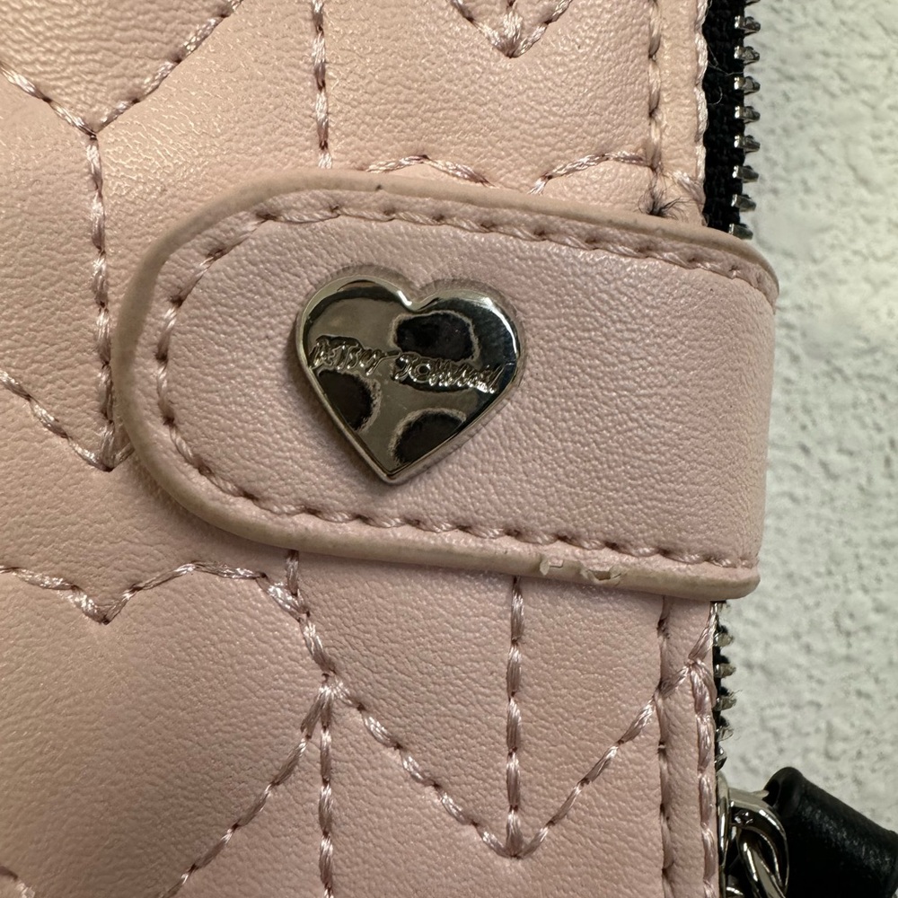 Betsey Johnson Pink Quilted Heart Bag